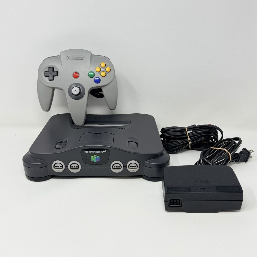 Nintendo 64 N64 Console NUS-001 Controller Power AV Cables Tested